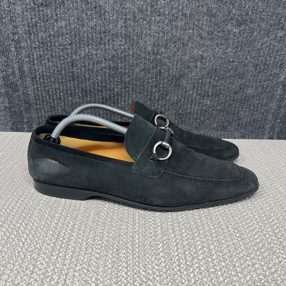 Magnanni Rafa V Black Suede Bit Loafers Slip On Dress Shoes Mens 10 M